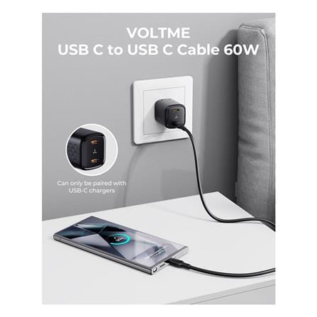 สายชาร์จ USB-C TO USB-C POWERLINK EDC C2280 2 เมตร สีดำ_2