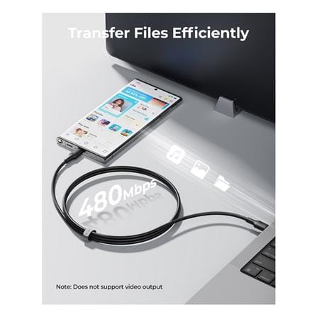 สายชาร์จ USB-C TO USB-C POWERLINK EDC C2280 2 เมตร สีดำ_3
