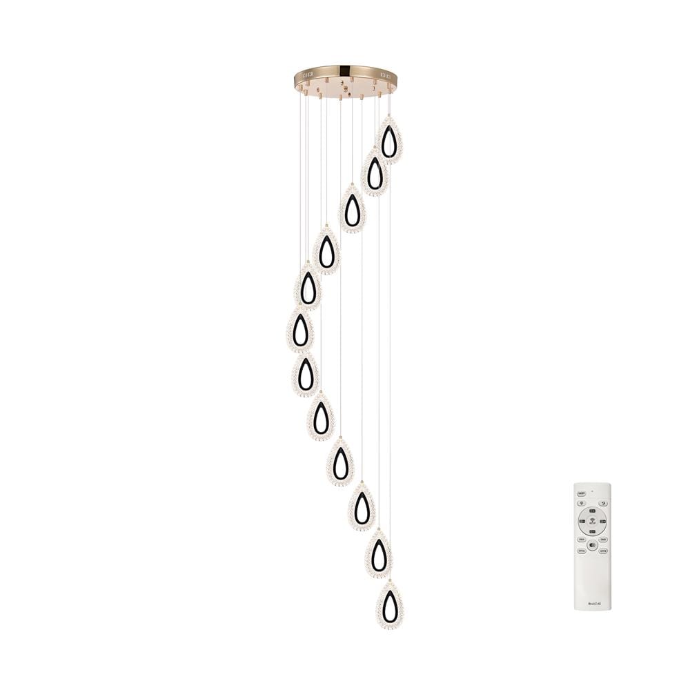 ไฟช่อ LED EVL CFC-11094 50 วัตต์ DAYLIGHT/COOL WHITE/WARM WHITE สีทอง/ใส 12 หัว