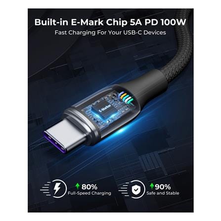 สายชาร์จ USB-C TO USB-C VOLTME POWERLINK RUGG C2057 1 เมตร สีดำ_3