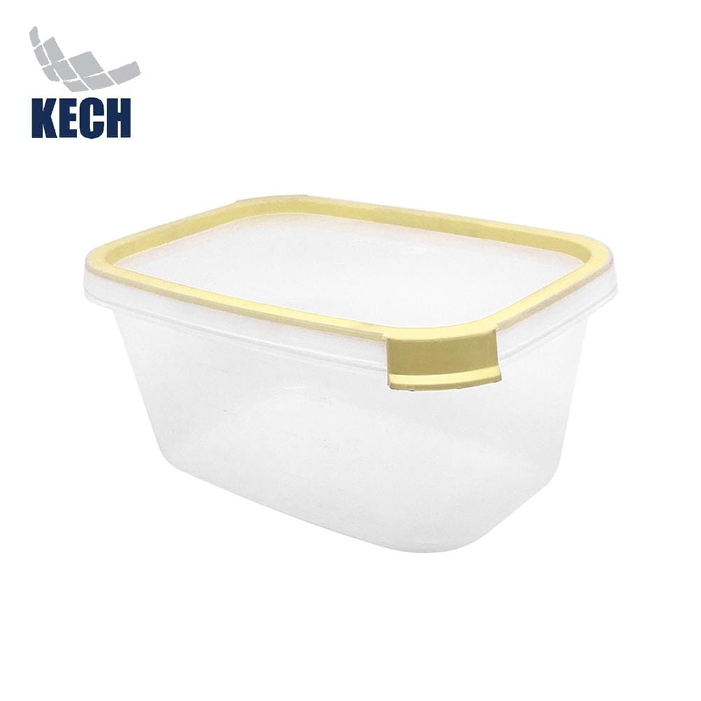 กล่องอาหารเหลี่ยม 1 ลิตร KECH NEAT สีเหลือง