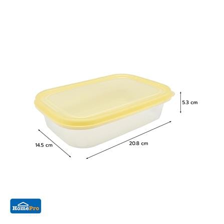 กล่องอาหารเหลี่ยม 0.8 ลิตร KECH NOLA สีเหลือง แพ็ก 3 ชิ้น_8