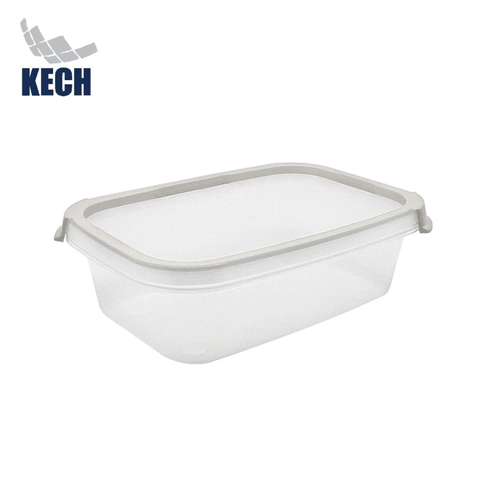 กล่องอาหารเหลี่ยม 0.6 ลิตร KECH NEAT สีเทา_0