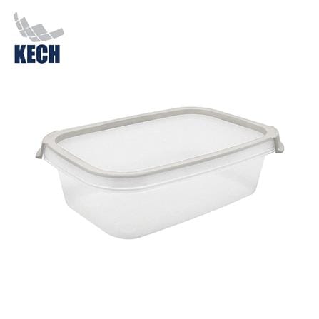 กล่องอาหารเหลี่ยม 0.6 ลิตร KECH NEAT สีเทา