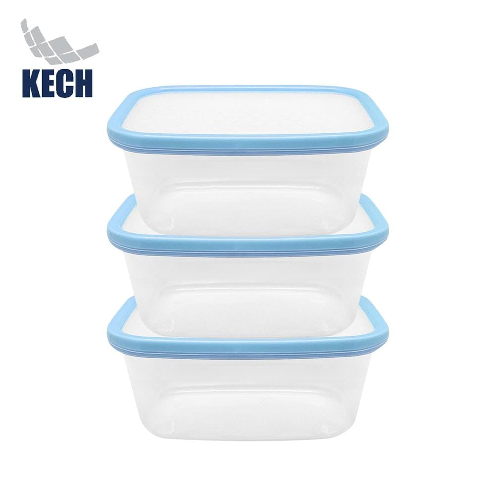 กล่องอาหารเหลี่ยม 1 ลิตร KECH NICE สีฟ้า แพ็ก 3 ชิ้น_1