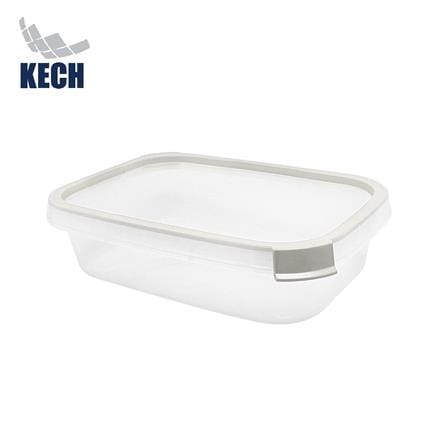 กล่องอาหารเหลี่ยม 0.8 ลิตร KECH NEAT สีเทา_0
