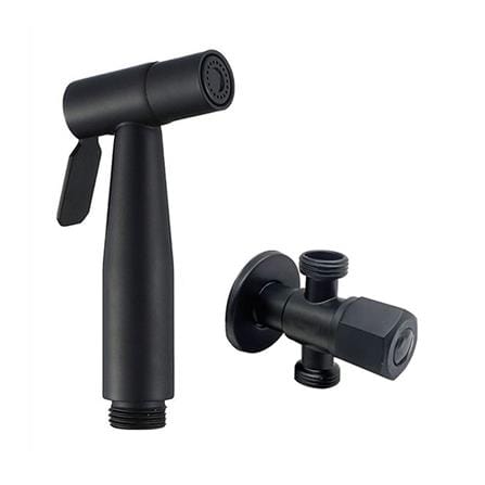 ชุดสายฉีดชำระพร้อมสต๊อปวาล์ HOEN HOME-112-08B สีดำ_0