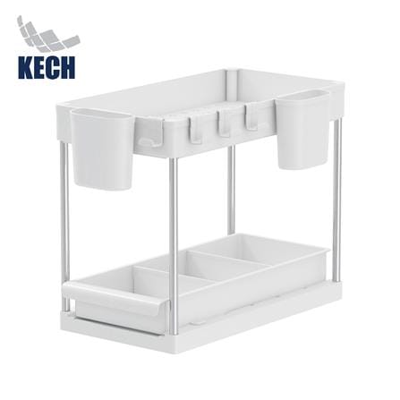 ชั้นวางอเนกประสงค์ 2 ชั้น สไลด์ได้ KECH AMASS สีขาว_0