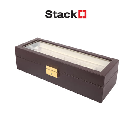 กล่องนาฬิกา 5 ช่อง STACKO 31X11X8.25 ซม. สีน้ำตาล_1