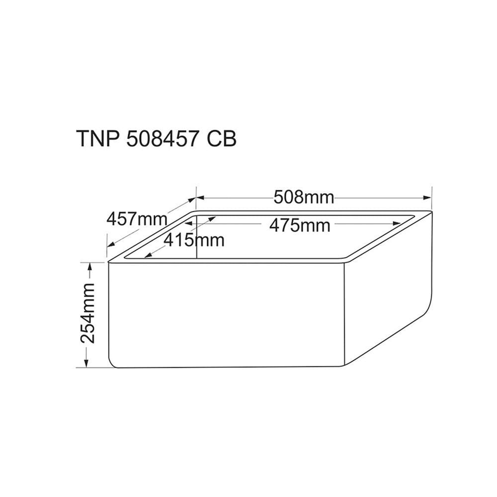 ซิงค์ฝัง 1 หลุม TECNOPLUS TNP 508457 CB BK CE 50.8 ซม.