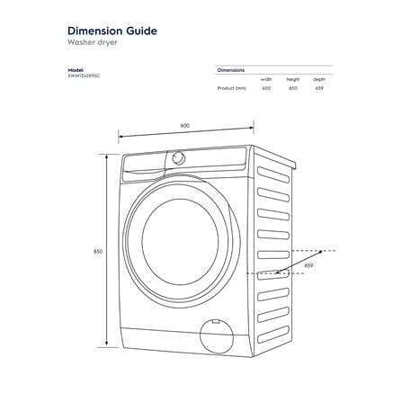 เครื่องซักอบผ้าฝาหน้าพร้อมขาตั้ง ELECTROLUX EWW1342R9SC 13/9 กก. 1400RPM อินเวอร์เตอร์ สีเทาเข้ม_9