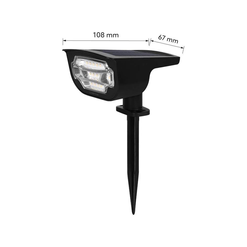 ไฟผนังภายนอก SOLAR LAMPTAN APEX 5 วัตต์ WARM WHITE สีดำ