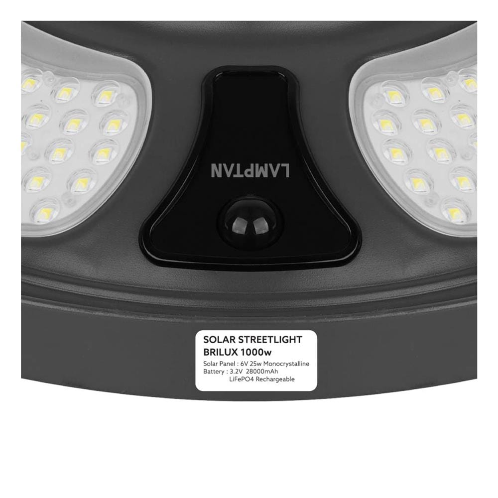 ไฟสนาม SOLAR LAMPTAN BRILUX-2 1000 วัตต์ DAYLIGHT สีดำ