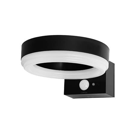 ไฟผนังภายนอก SOLAR LAMPTAN RING 10 วัตต์ WARM WHITE สีดำ/ขาว_0