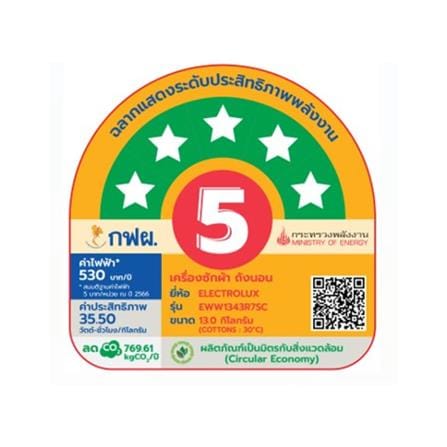 เครื่องซักอบผ้าฝาหน้าพร้อมขาตั้ง ELECTROLUX EWW1343R7SC 13/9 กก. 1400RPM อินเวอร์เตอร์ สีเทาเข้ม_3