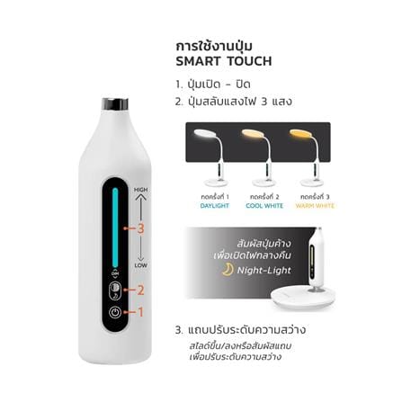 ไฟอ่านหนังสือ LED LAMPTAN IXI 9 วัตต์ DAYLIGHT/COOL WHITE/WARM WHITE สีขาว_8