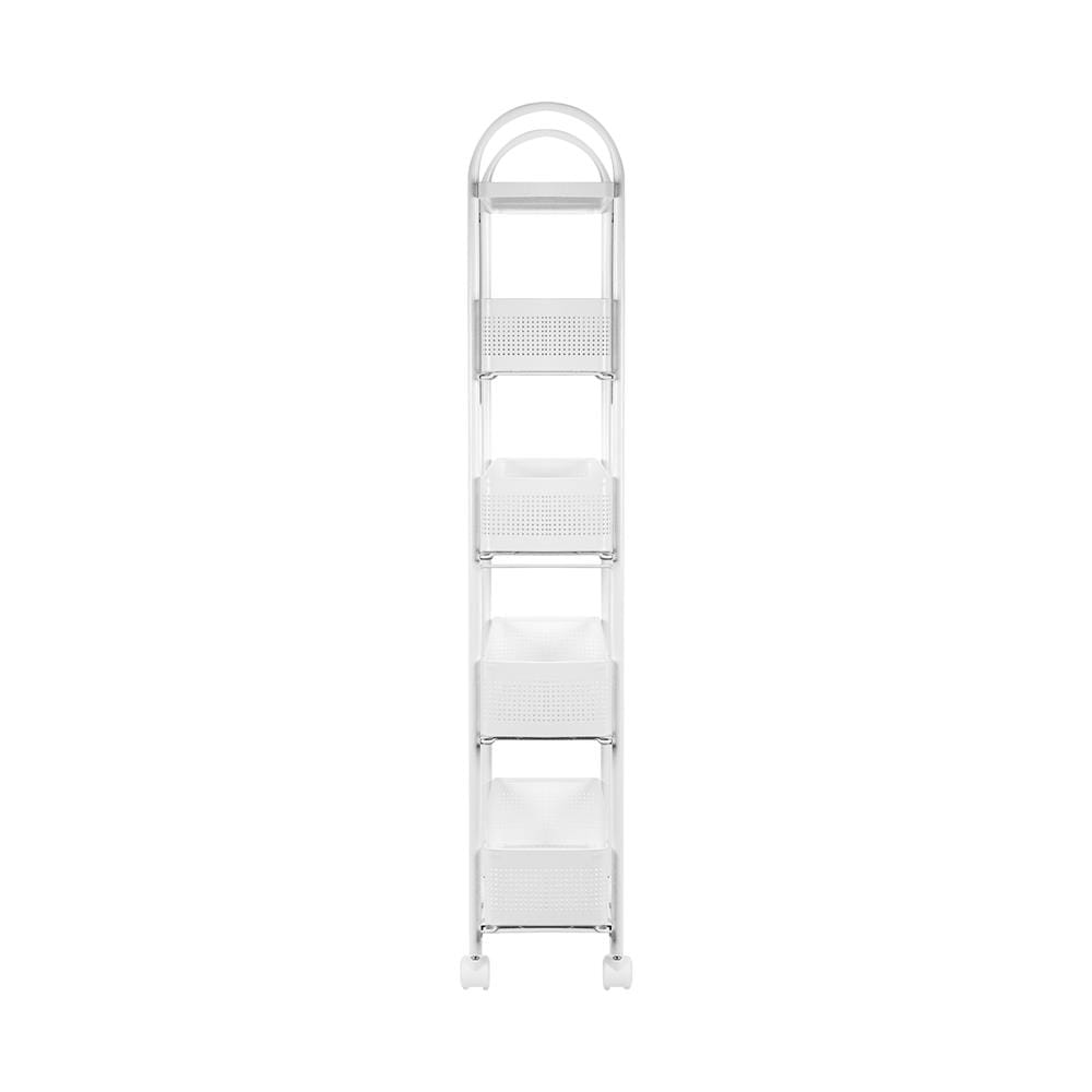 ชั้นวางของแคบ 5 ชั้น มีล้อ STACKO COMPACT 40X19.8X116 ซม. สีขาว