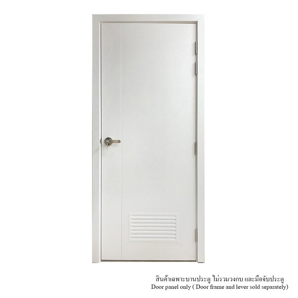 ประตูห้องน้ำ UPVC ไม่เจาะลูกบิด MT IUP-003D 70x200 ซม. สีขาวลายไม้