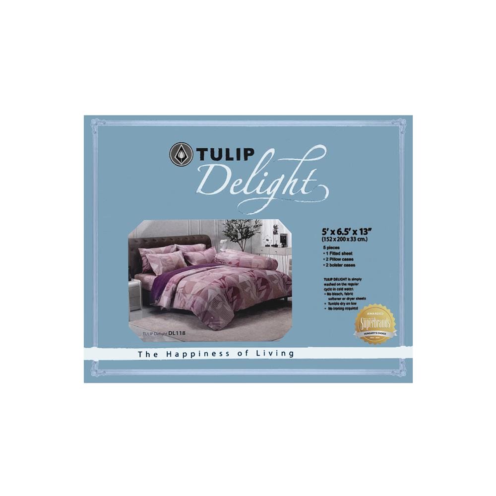 ชุดผ้าปูที่นอน 5 ฟุต 5 ชิ้น TULIP DELIGHT 60013-DL118