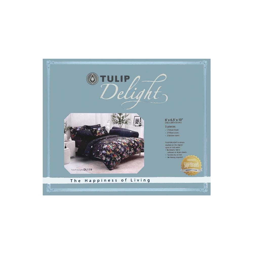 ชุดผ้าปูที่นอน 6 ฟุต 5 ชิ้น TULIP DELIGHT 60012-DL119
