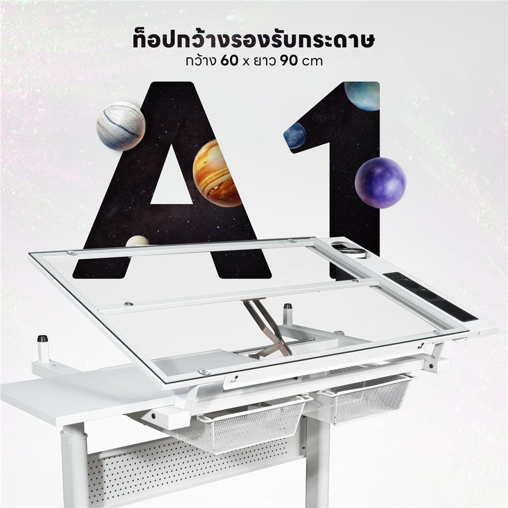 โต๊ะทำงาน DESKSPACE N DESK1 BLACK 90 ซม. สีดำ