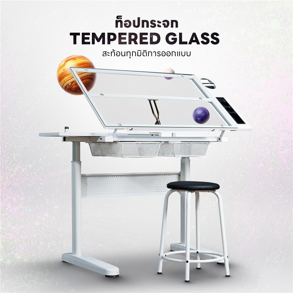 โต๊ะทำงาน DESKSPACE N DESK1 WHITE 90 ซม. สีขาว