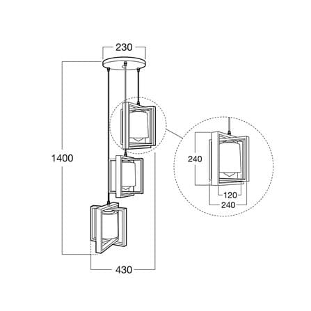 ไฟช่อ LUMAX 01-03150 สีดำ/น้ำตาล 3 หัว_3