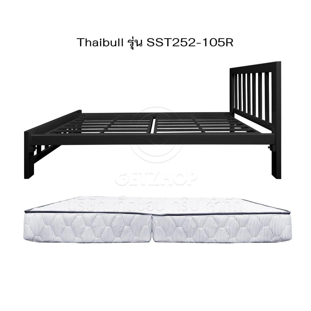เตียงเหล็ก 3.5 ฟุต THAIBULL SST252-105R สีดำ