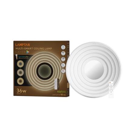 ไฟเพดาน LED LAMPTAN LAYER 19.6 นิ้ว 36 วัตต์ DAYLIGHT/COOL WHITE/WARM WHITE สีขาว_3