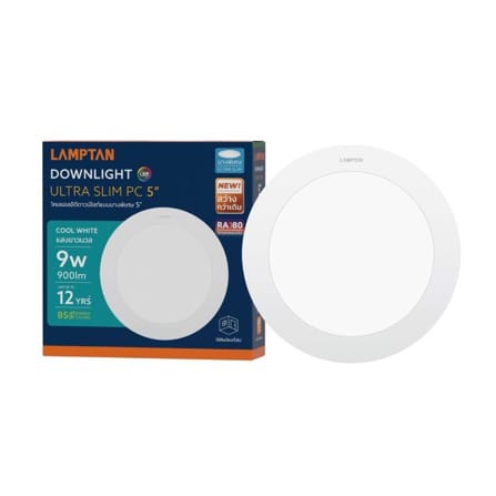 ดาวน์ไลท์ LED LAMPTAN ULTRA SLIM PC 5 นิ้ว 9 วัตต์ COOL WHITE สีขาว_2