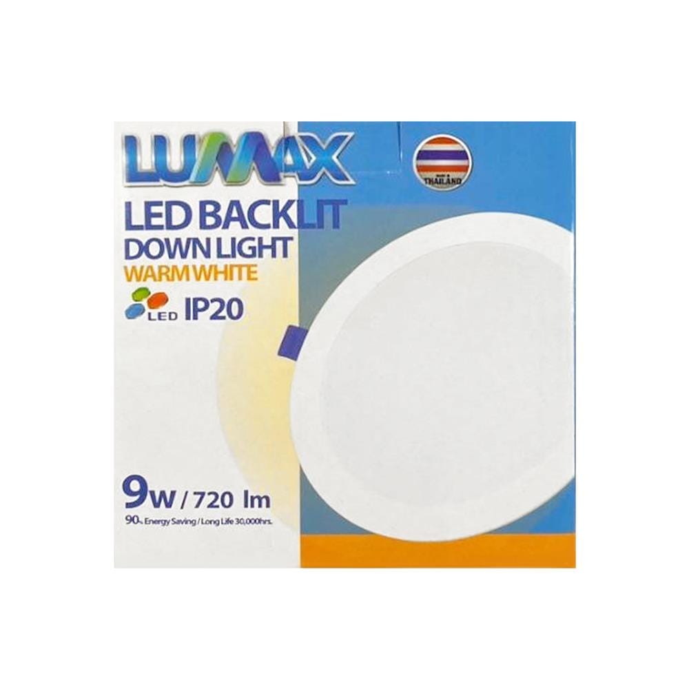 ดาวน์ไลท์ LED LUMAX BLACKLIT 3.7 นิ้ว 9 วัตต์ WARM WHITE สีขาว
