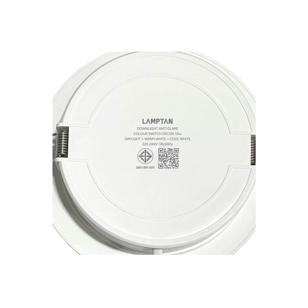 ดาวน์ไลท์ LED LAMPTAN DECIDE2 4.9 นิ้ว 10 วัตต์ DAYLIGHT/COOL WHITE/WARM WHITE สีขาว