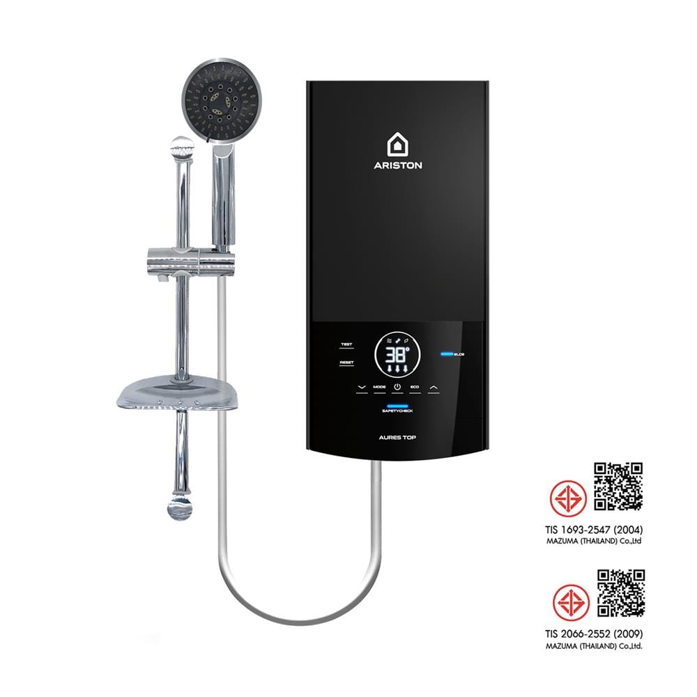เครื่องทำน้ำอุ่น ARISTON AURES TOP 3500 วัตต์ สีดำ