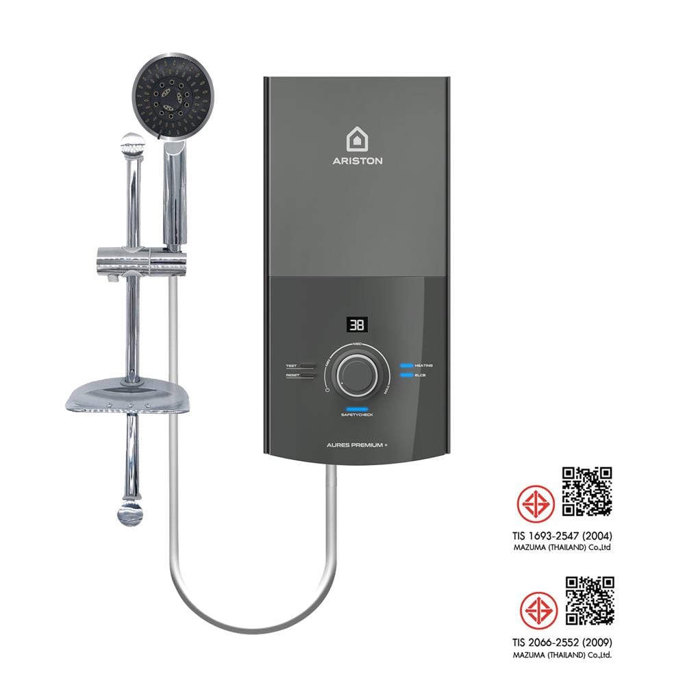 เครื่องทำน้ำอุ่น ARISTON AURES PREMIUM 3500 วัตต์ สีเทา