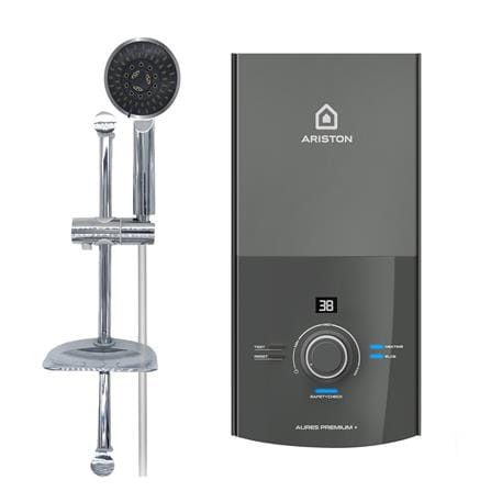 เครื่องทำน้ำอุ่น ARISTON AURES PREMIUM 4500 วัตต์ สีเทา_0