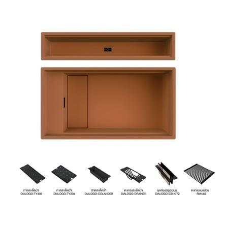 ซิงค์ฝัง 1 หลุม METRIX DIALOGO-STK83SET สีส้มอิฐ_0