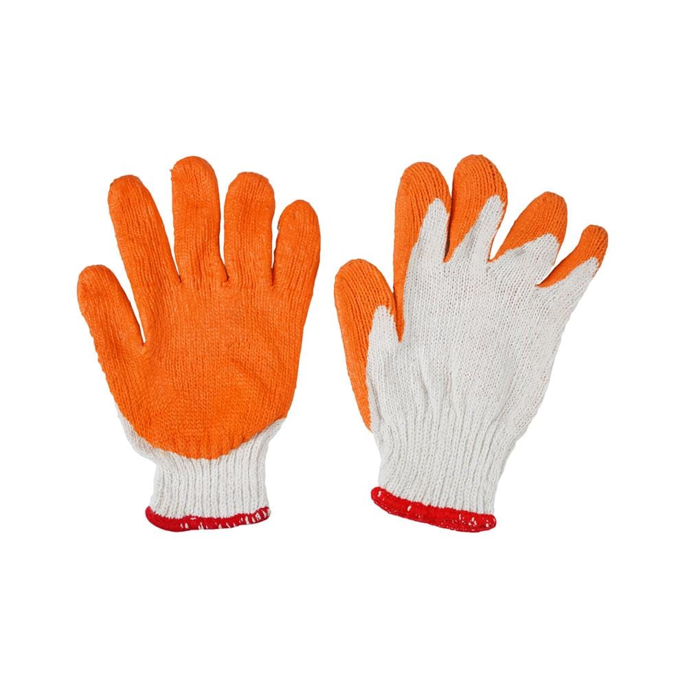 ถุงมือเคลือบยางพารา DEXZON สีส้ม (แพ็ก 1 โหล)