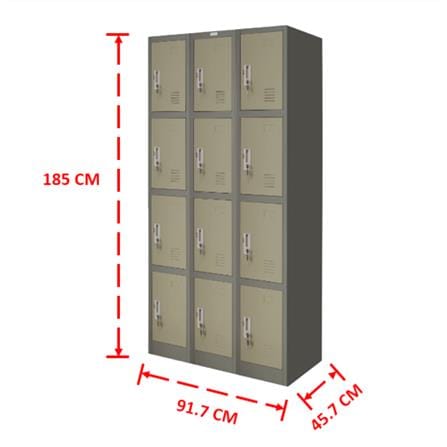 ตู้ล็อกเกอร์ 12 ประตู WORKSCAPE ZLK-6112LOCKER สีเทา_2