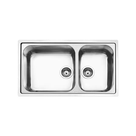 ซิงค์ฝัง 2 หลุม SMEG LG862-2 เงิน