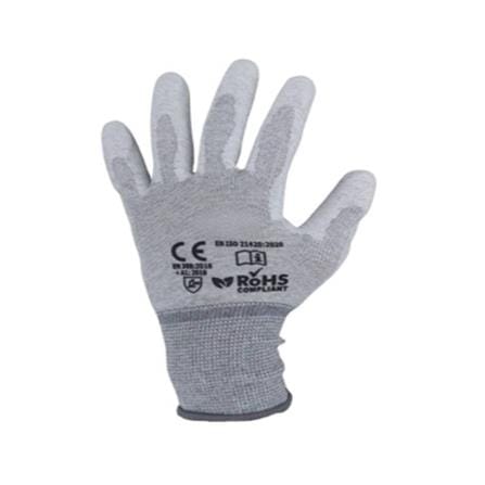 ถุงมือไนลอนเคลือบ PU DEXZON SIZE L สีขาว/เทา (แพ็ก 1 โหล)_0