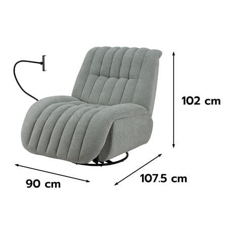 เก้าอี้ปรับนอนไฟฟ้า BENETTA COZY สีเทา_4