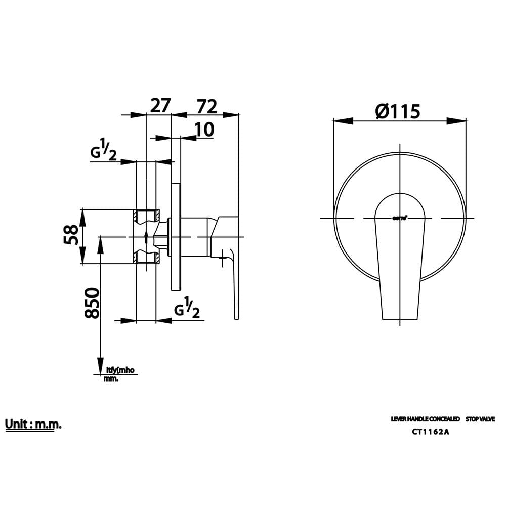 วาล์วฝังกำแพง COTTO CT1162A