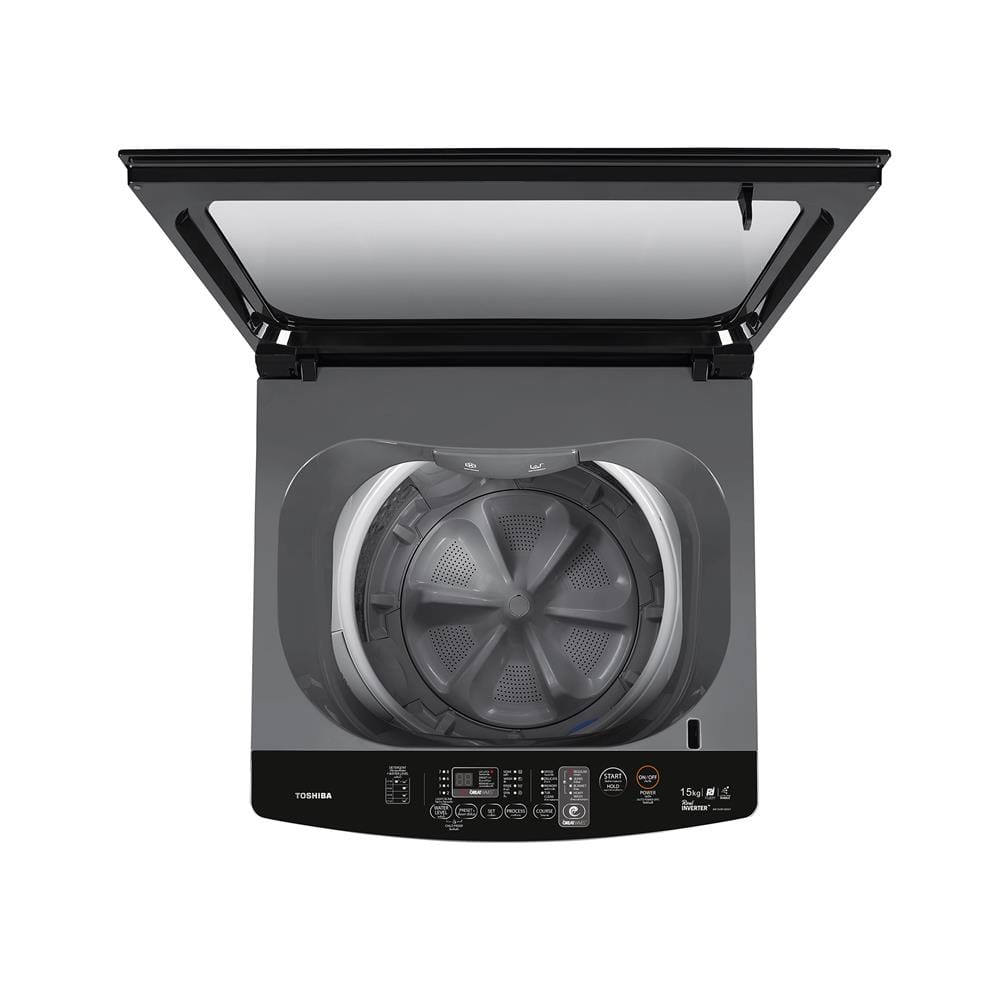 เครื่องซักผ้าฝาบน TOSHIBA AW-DUM1600LT(SG) PCR 15 กก. 680RPM อินเวอร์เตอร์ สีเงิน