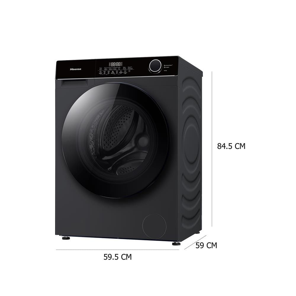 เครื่องซักผ้าฝาหน้า HISENSE WF105M3 10.5 กก. 1400 RPM อินเวอร์เตอร์ สีดำ