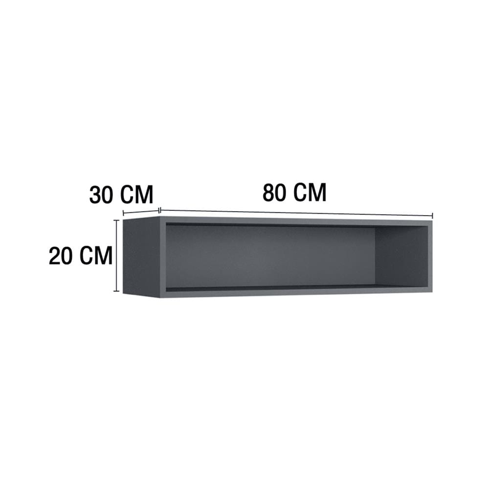 กล่องแขวนเสริม MJ ETERNITY 80x20 ซม. สี GREY GRAPHITE