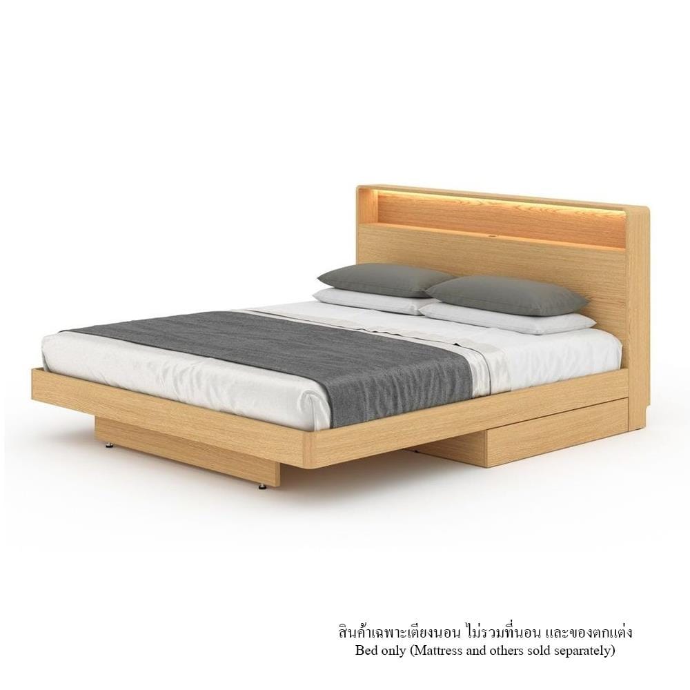 เตียง 5 ฟุต SB FURNITURE HAGI 19222190 สีไม้อ่อน