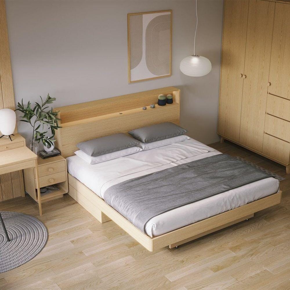 เตียง 5 ฟุต SB FURNITURE HAGI 19222190 สีไม้อ่อน