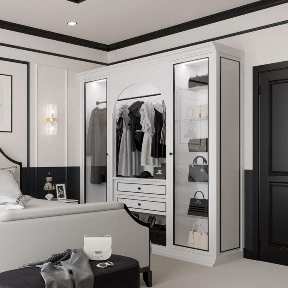 ตู้เสื้อผ้า 2 บานเปิด SB FURNITURE ETERNO 19220930 220 ซม. สีขาว