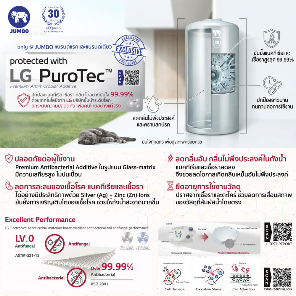 ถังเก็บน้ำ JUMBO BAMBU ELIXIR ทรงสูง 700 ลิตร สีเทา