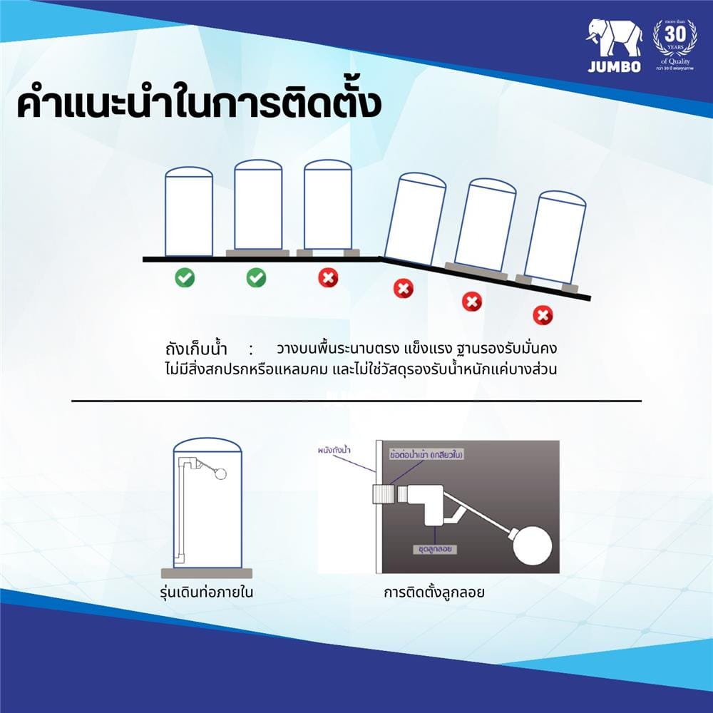 ถังเก็บน้ำ JUMBO BAMBU ELIXIR 1000 ลิตร สีเทา